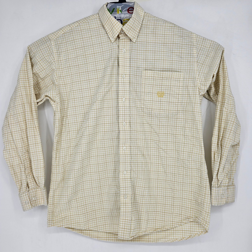 Cinch Shirt Mens Medium Western‎ Yellow Check Button Down Rodeo Long Sleeve